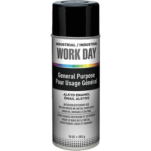 Krylon - Black, Gloss, Enamel Spray Paint - 9 to 13 Sq Ft per Can, 10 oz Container, Use on Ceramics, Glass, Metal, Plaster, Wood - Benchmark Tooling
