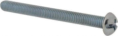Value Collection - #10-32 UNF, 2" Length Under Head Slotted/Phillips Drive Machine Screw - Round Head, Grade 2 Steel, Zinc-Plated Finish, Without Washer - Benchmark Tooling