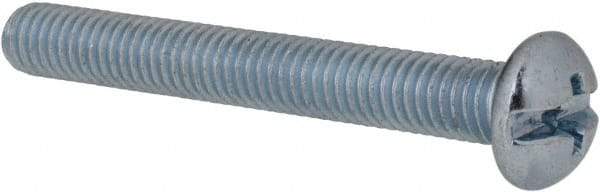 Value Collection - #10-32 UNF, 1-1/2" Length Under Head Slotted/Phillips Drive Machine Screw - Round Head, Grade 2 Steel, Zinc-Plated Finish, Without Washer - Benchmark Tooling
