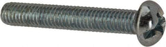 Made in USA - #10-32 UNF, 1-1/4" Length Under Head Slotted/Phillips Drive Machine Screw - Round Head, Grade J82 Steel, Zinc-Plated Finish, Without Washer - Benchmark Tooling