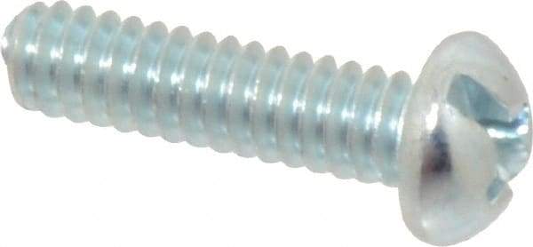 Value Collection - #10-24 UNC, 3/4" Length Under Head Slotted/Phillips Drive Machine Screw - Round Head, Grade J82 Steel, Zinc-Plated Finish, Without Washer - Benchmark Tooling