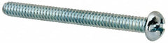 Value Collection - #6-32 UNC, 1-1/2" Length Under Head Slotted/Phillips Drive Machine Screw - Round Head, Grade J82 Steel, Zinc-Plated Finish, Without Washer - Benchmark Tooling