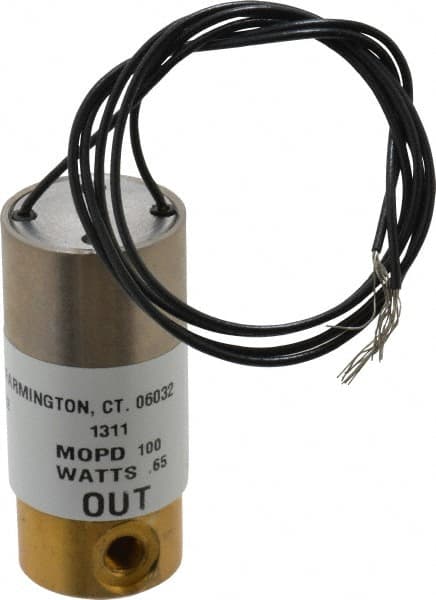 KIP - 10-32 Port, Direct Acting, Brass Solenoid Valve - Normally Closed, 100 Max PSI, Buna-N Seal - Benchmark Tooling