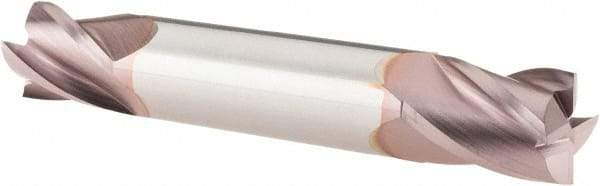 SGS - 1/2", 5/8" LOC, 1/2" Shank Diam, 3" OAL, 4 Flute, Solid Carbide Square End Mill - Double End, TiCN Finish, Spiral Flute, 30° Helix, Centercutting, Right Hand Cut, Right Hand Flute, Series 14 - Benchmark Tooling