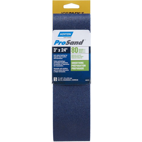 3″ × 24″ NorZon R811 Portable Belt 80 Grit Zirconia Alumina - Benchmark Tooling