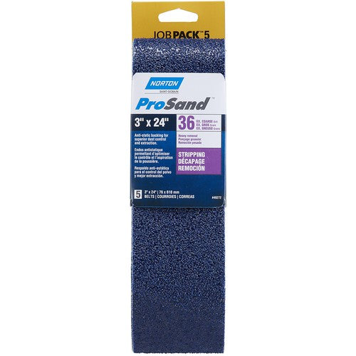3″ × 24″ NorZon R811 Portable Belt 36 Grit Zirconia Alumina - Benchmark Tooling