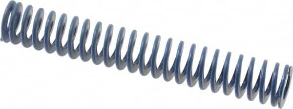 Associated Spring Raymond - 1-1/4" Hole Diam, 5/8" Rod Diam, 8" Free Length, Blue Die Spring - 352 Lb Max Deflection, 4" Max Deflection, Medium Duty, Chromium Alloy Steel - Benchmark Tooling