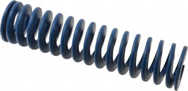 Associated Spring Raymond - 2" Hole Diam, 1" Rod Diam, 8" Free Length, Blue Die Spring - 1140 Lb Max Deflection, 4" Max Deflection, Medium Duty, Chromium Alloy Steel - Benchmark Tooling