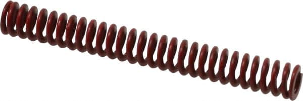 Associated Spring Raymond - 3/8" Hole Diam, 3/16" Rod Diam, 3" Free Length, Red Die Spring - 33.3 Lb Max Deflection, 1.11" Max Deflection, Medium Heavy Duty, Chromium Alloy Steel - Benchmark Tooling