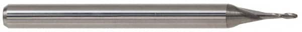 Accupro - 9/16" Diam, 3" LOC, 2 Flute Solid Carbide Ball End Mill - Uncoated, Single End, 6" OAL, 9/16" Shank Diam, Spiral Flute - Benchmark Tooling