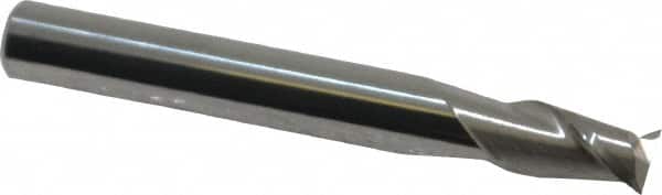 Accupro - 15/64", 3/8" LOC, 1/4" Shank Diam, 2" OAL, 2 Flute, Solid Carbide Square End Mill - Single End, Uncoated, Spiral Flute, 40° Helix, Centercutting, Right Hand Cut, Right Hand Flute - Benchmark Tooling