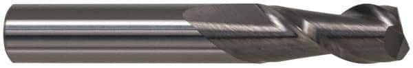 Accupro - 7/16", 3" LOC, 7/16" Shank Diam, 6" OAL, 2 Flute, Solid Carbide Square End Mill - Single End, TiCN Finish, Spiral Flute, 40° Helix, Centercutting, Right Hand Cut, Right Hand Flute - Benchmark Tooling
