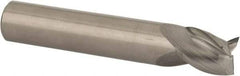Accupro - 5/8", 3/4" LOC, 5/8" Shank Diam, 3-1/2" OAL, 3 Flute, Solid Carbide Square End Mill - Single End, Uncoated, Spiral Flute, 37° Helix, Centercutting, Right Hand Cut, Right Hand Flute - Benchmark Tooling