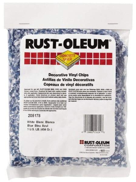 Rust-Oleum - Blue/White Vinyl Floor Chips - 1 Lb Plastic Bag - Benchmark Tooling