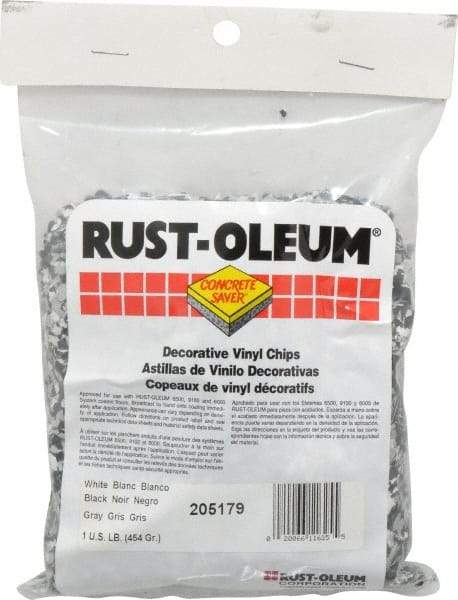 Rust-Oleum - Black/White/Gray Vinyl Floor Chips - 1 Lb Plastic Bag - Benchmark Tooling