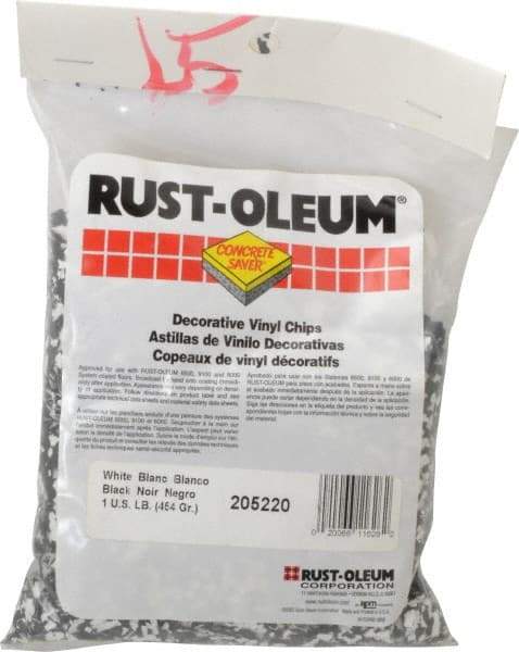 Rust-Oleum - Black/White Vinyl Floor Chips - 1 Lb Plastic Bag - Benchmark Tooling