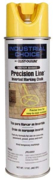 Rust-Oleum - 17 fl oz Yellow Marking Chalk - 500' to 530' Coverage at 1-1/4" Wide, Water-Based Formula - Benchmark Tooling
