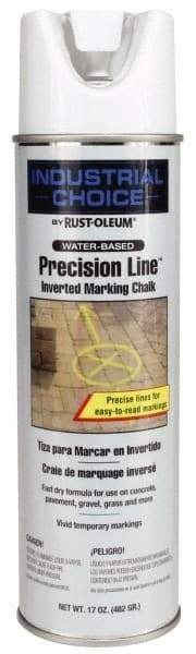 Rust-Oleum - 17 fl oz White Marking Chalk - 500' to 530' Coverage at 1-1/4" Wide, Water-Based Formula - Benchmark Tooling