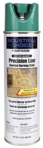 Rust-Oleum - 17 fl oz Green Marking Chalk - 500' to 530' Coverage at 1-1/4" Wide, Water-Based Formula - Benchmark Tooling
