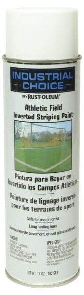 Rust-Oleum - 17 fl oz White Striping Paint - 100' to 200' Coverage at 3" Wide, Water-Based Formula - Benchmark Tooling