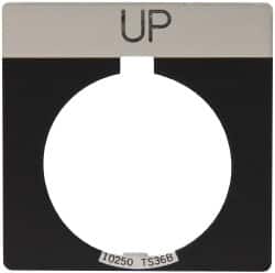 Eaton Cutler-Hammer - Square, Legend Plate - Up - Black Background, 30-1/2mm Hole Diameter - Benchmark Tooling