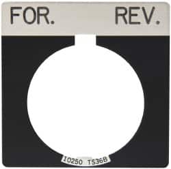 Eaton Cutler-Hammer - Square, Legend Plate - For-Rev - Black Background, 30-1/2mm Hole Diameter - Benchmark Tooling