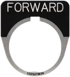 Eaton Cutler-Hammer - Half Round, Legend Plate - Forward - Black Background, 30-1/2mm Hole Diameter - Benchmark Tooling