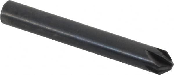 Keo - 3/16" Head Diam, 3/16" Shank Diam, 6 Flute 82° High Speed Steel Countersink - Bright Finish, 1-3/8" OAL, Single End, Straight Shank, Right Hand Cut - Benchmark Tooling