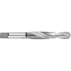 Titan USA - Combination Drill & Taps; Thread Size (Inch): 1/2-13 ; Drill Size (Decimal Inch): 0.4331 ; Class of Fit: 2B ; Thread Limit: H3 ; Number of Flutes: 2 ; Drill Length (Inch): 1-1/4 - Exact Industrial Supply