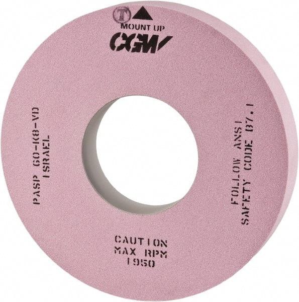 Camel Grinding Wheels - 16" Diam x 5" Hole x 3" Wide Centerless & Cylindrical Grinding Wheel - 60 Grit, Aluminum Oxide, Type 1, Vitrified Bond, No Recess - Benchmark Tooling
