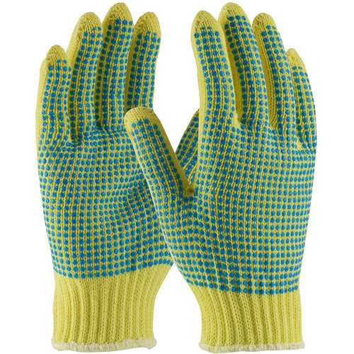08-K312/S Gloves w/Kevlar Brand - 100% Kevlar - 7 Gg - M. Wgt - ANSI2 Dots 2 Sides/Extended Cuff - Exact Industrial Supply