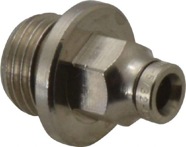 Norgren - 4mm Outside Diam, 1/4 BSPP, Nickel Plated Brass Push-to-Connect Tube Male Connector - 260 Max psi, Tube to Male BSPP Connection, Nitrile O-Ring - Benchmark Tooling