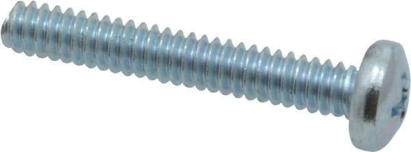 Value Collection - #10-24 UNC, 1-1/4" Length Under Head Phillips Drive Machine Screw - Pan Head, Grade 2 Steel, Zinc-Plated Finish, Without Washer - Benchmark Tooling