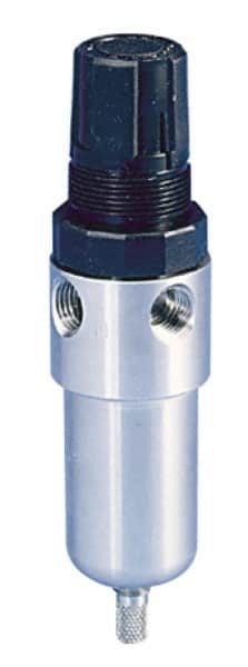 Parker - 1/4" NPT Port 1 Piece Filter/Regulator FRL Unit - Stainless Steel Bowl, 12 SCFM, 60 Max psi, 6.25" High, Manual Drain - Benchmark Tooling