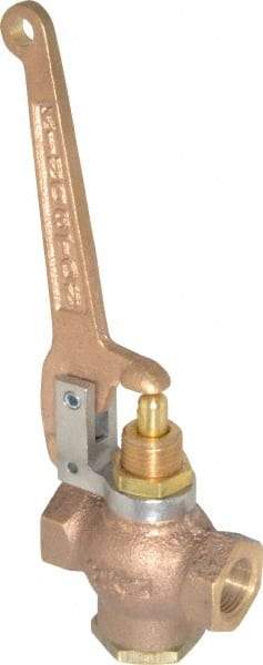 Kingston - 3/8" Pipe, 400 Max psi, Buna N Disc, Self Closing Control Valve - Pull Lever, FNPT x FNPT End Connections - Benchmark Tooling