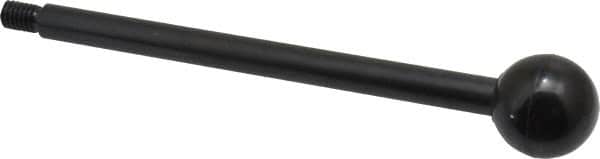 Gibraltar - 5/16-18 Stem, 1" Knob Diam, 3/8" Shaft Diam, Gear Lever Arm with Ball Knob - 1/2" Thread Length, 6" Handle Length, Carbon Steel Shaft, Plastic Knob - Benchmark Tooling