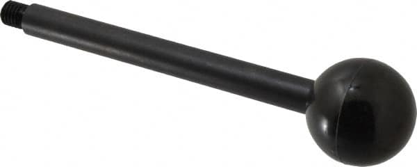 Gibraltar - 1/2-13 Stem, 1-7/8" Knob Diam, 5/8" Shaft Diam, Gear Lever Arm with Ball Knob - 5/8" Thread Length, 8" Handle Length, Carbon Steel Shaft, Plastic Knob - Benchmark Tooling