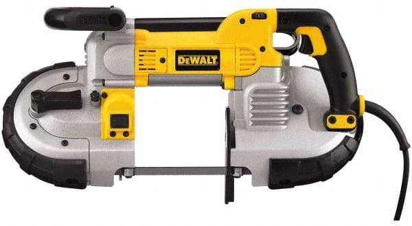 DeWALT - 120 Volt, Electric Handheld Bandsaw - 2.44 m Cord Length, 5 Inch (Round) and 5 x 4-3/4 Inch (Rectangular) Depth of Cut, 100 and 350 SFPM, 10 Amp - Benchmark Tooling