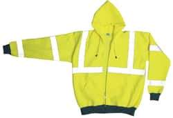 OccuNomix - Size L General Purpose & High Visibility Sweatshirt - Yellow, Polyester, Zipper Closure, 39 to 43" Chest - Benchmark Tooling