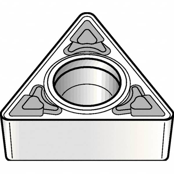 Kennametal - TPMT32.52 MF Grade KCM25B Carbide Turning Insert - TiOCN Finish, 60° Triangle, 3/8" Inscr Circle, 5/32" Thick, 1/32" Corner Radius - Benchmark Tooling