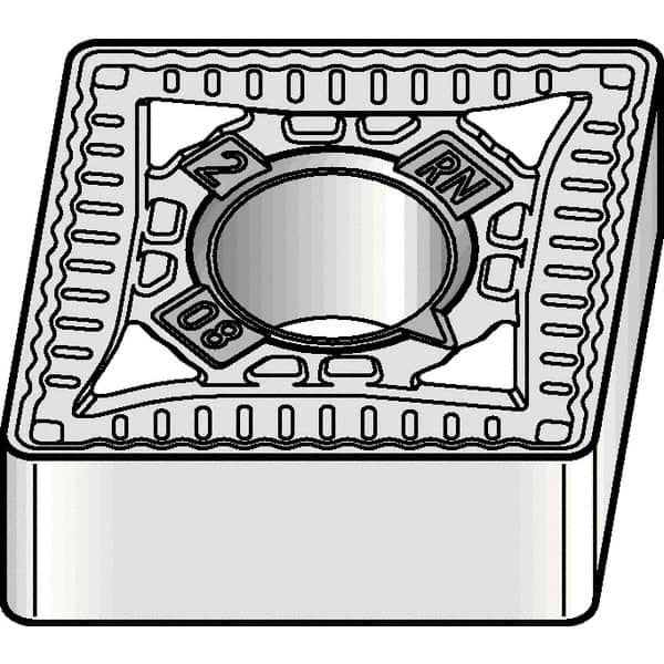 Kennametal - CNMG433 RN Grade KCP10B Carbide Turning Insert - TiCN/Al2O3/TiOCN Finish, 80° Diamond, 1/2" Inscr Circle, 3/16" Thick, 3/64" Corner Radius - Benchmark Tooling