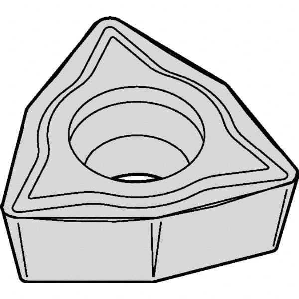 Kennametal - WPMT32.51 LF Grade KCM15B Carbide Turning Insert - TiOCN Finish, 80° Trigon, 3/8" Inscr Circle, 5/32" Thick, 1/64" Corner Radius - Benchmark Tooling
