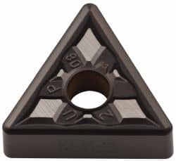 Kennametal - TNMG332 UP Grade KCM25 Carbide Turning Insert - TiCN/Al2O3 Finish, 60° Triangle, 3/8" Inscr Circle, 3/16" Thick, 1/32" Corner Radius - Benchmark Tooling
