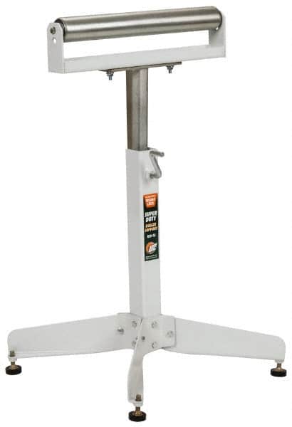 HTC - 16 Inch Long x 32 Inch High Heavy Duty Roller Support - 500 Lbs. Limit, with 1 and 1-3/8 Inch Wide Roller - Benchmark Tooling