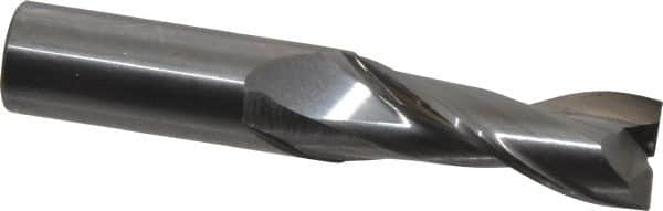 OSG - 5/8", 1-5/8" LOC, 5/8" Shank Diam, 3-1/2" OAL, 2 Flute, Solid Carbide Square End Mill - Single End, Uncoated, Spiral Flute, 30° Helix, Centercutting, Right Hand Cut, Right Hand Flute, Series 2022 - Benchmark Tooling
