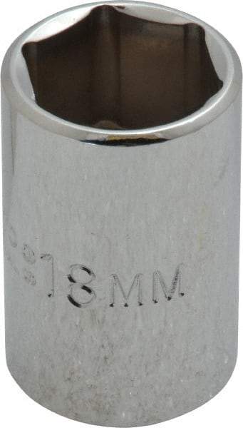 Proto - 1/2" Drive, Standard Hand Socket - 6 Points, 1-1/2" OAL, Chrome Finish - Benchmark Tooling
