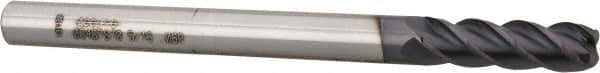 Accupro - 5/16", 4 Flute, Single End, Solid Carbide, 0.06" Corner Radius End Mill - 4" OAL, 40° Helix, Right Hand Flute, 1" LOC, Right Hand Cut - Benchmark Tooling