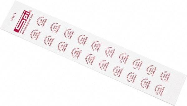 SPI - Inspection Label - Legend: Calibration Void If Seal Damaged, English, Red & White, No Coating - Benchmark Tooling