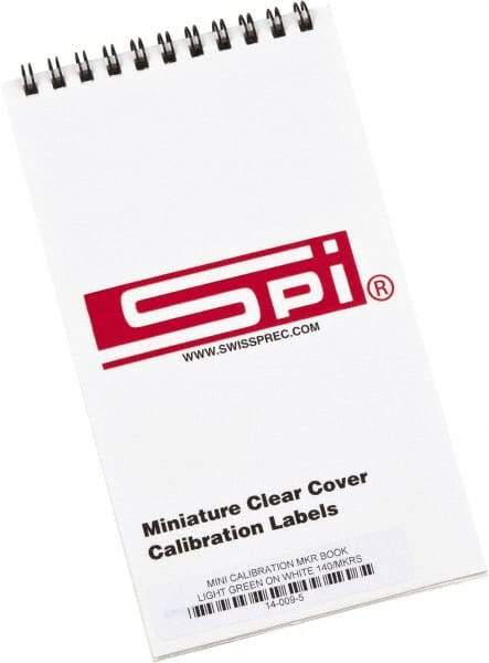 SPI - Calibration Label - Legend: Calibration, English, Light Green, 1" Long x 5/8" High, No Coating - Benchmark Tooling