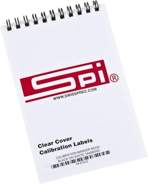 SPI - Calibration Label - Legend: Calibration, English, Black & White, 1-3/4" Long x 5/8" High, No Coating - Benchmark Tooling